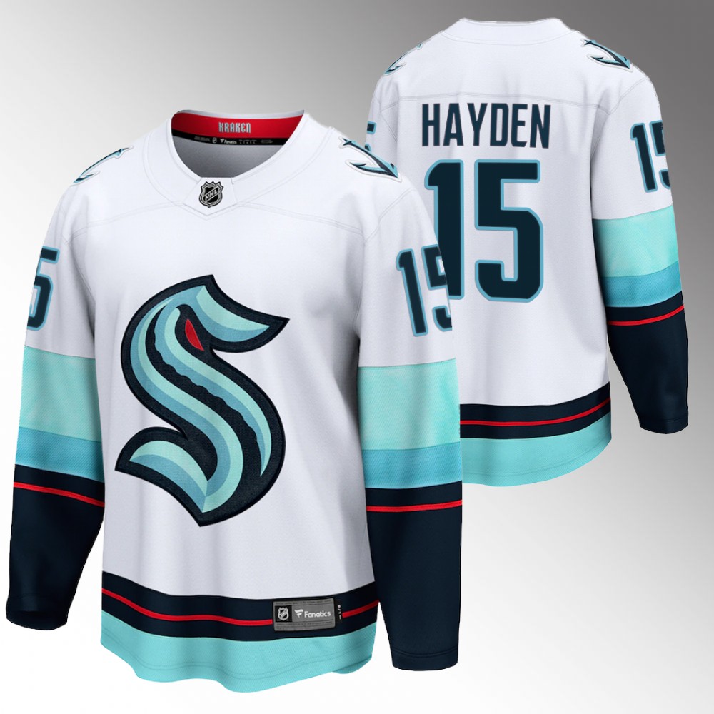 Kraken #15 John Hayden White Away Jersey