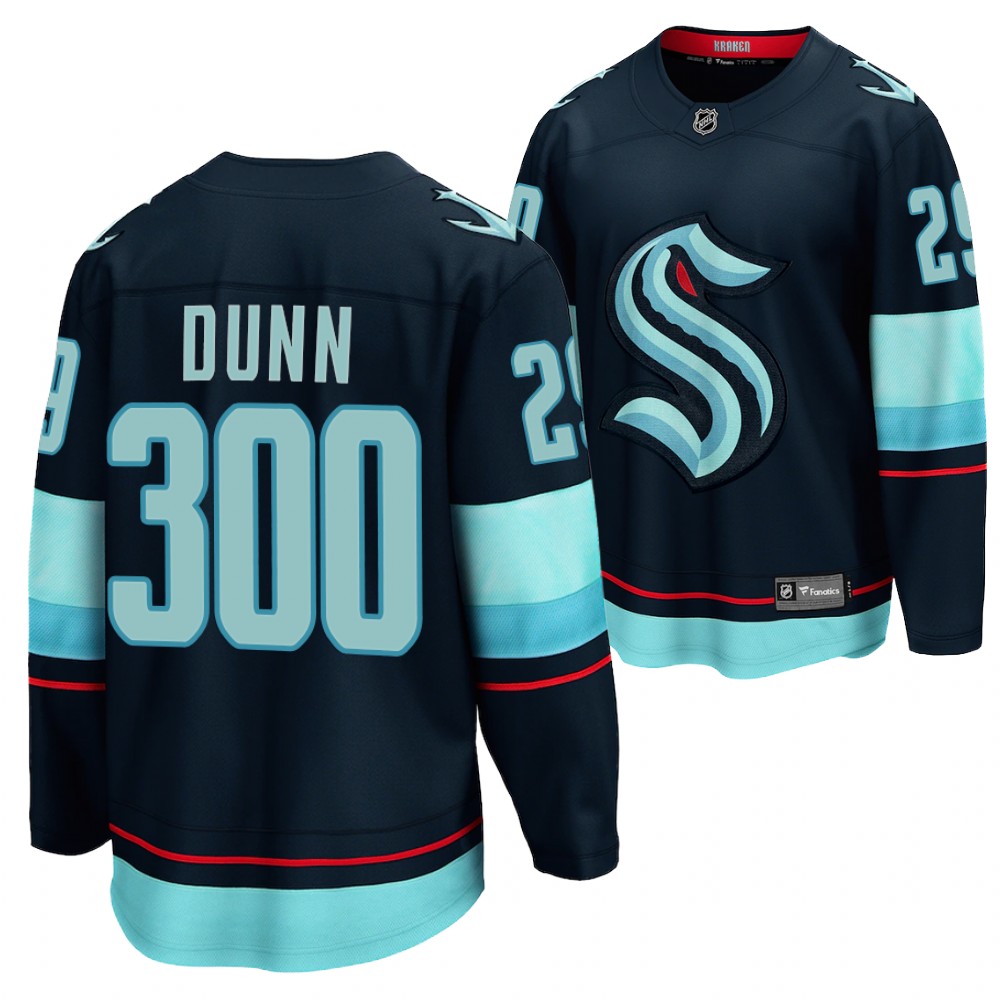 Kraken #29 Vince Dunn Navy 500 NHL Assists Jersey