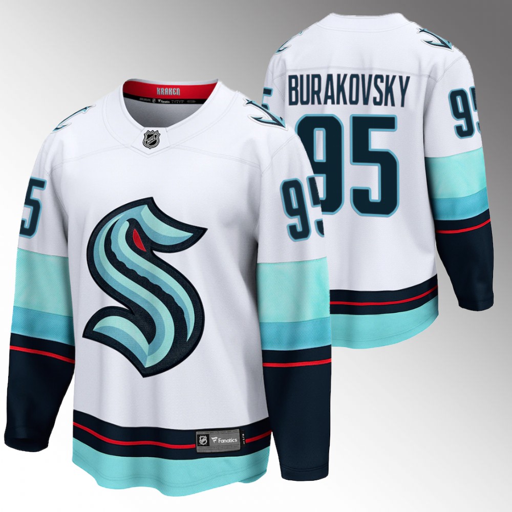 Kraken #95 Andre Burakovsky White 2022 Away Jersey
