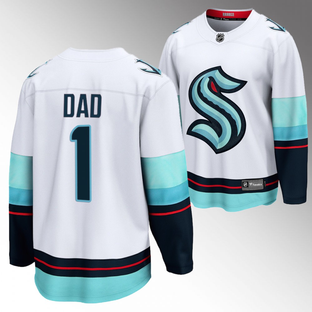 Kraken 2022 Fathers Day Gift White Jersey NO.1 Dad