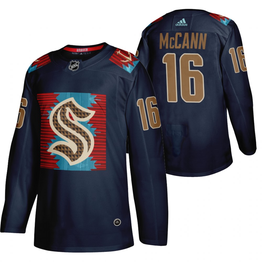 Kraken Jared McCann Karuk Art-inspired Blue Indigenous Peoples Night Jersey