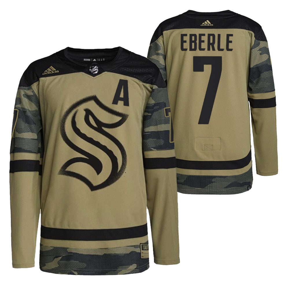 Kraken Jordan Eberle 2021-22 Salute To Service Camo Military Jersey