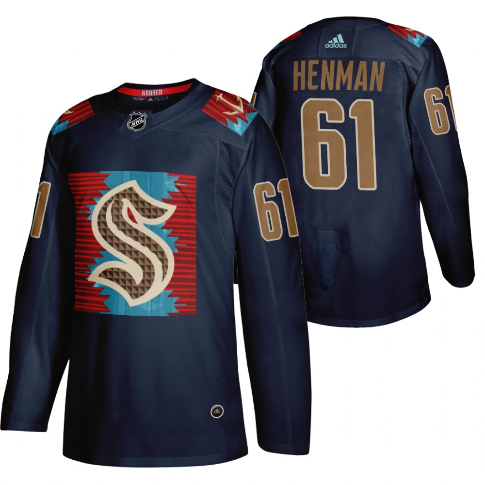 Kraken Luke Henman Karuk Art-inspired Blue Indigenous Peoples Night Jersey