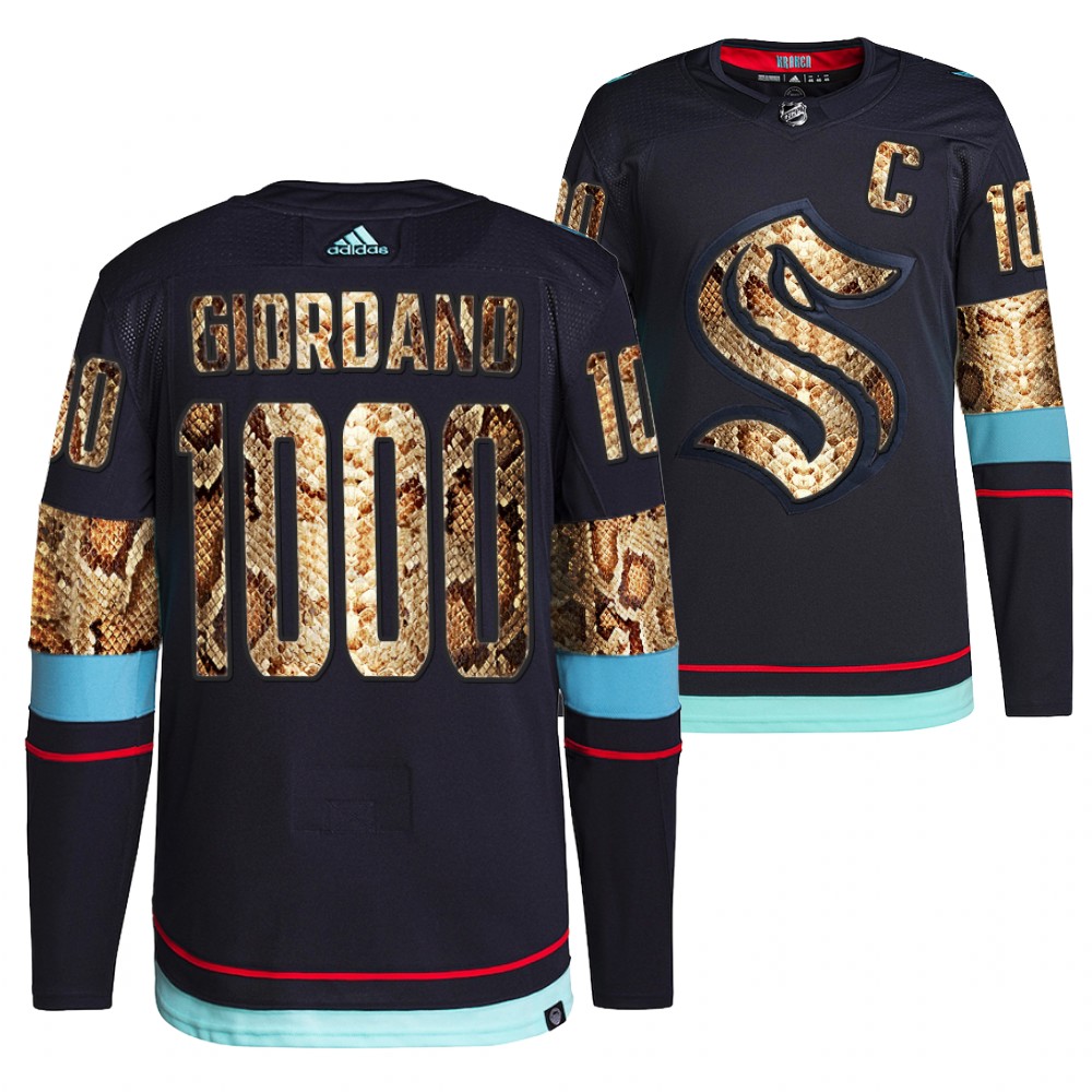 Kraken Mark Giordano 1000 Career Games Navy Golden Python Skin Jersey