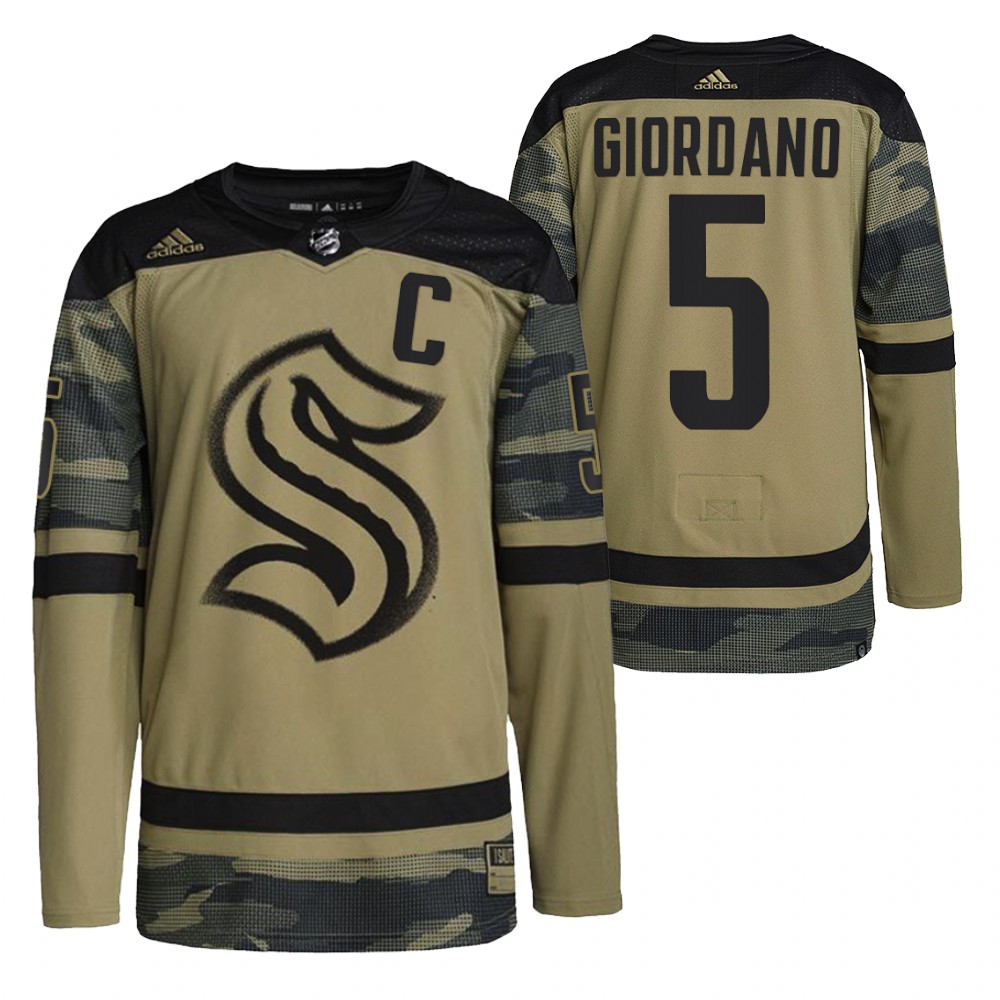 Kraken Mark Giordano 2021-22 Salute To Service Camo Military Jersey
