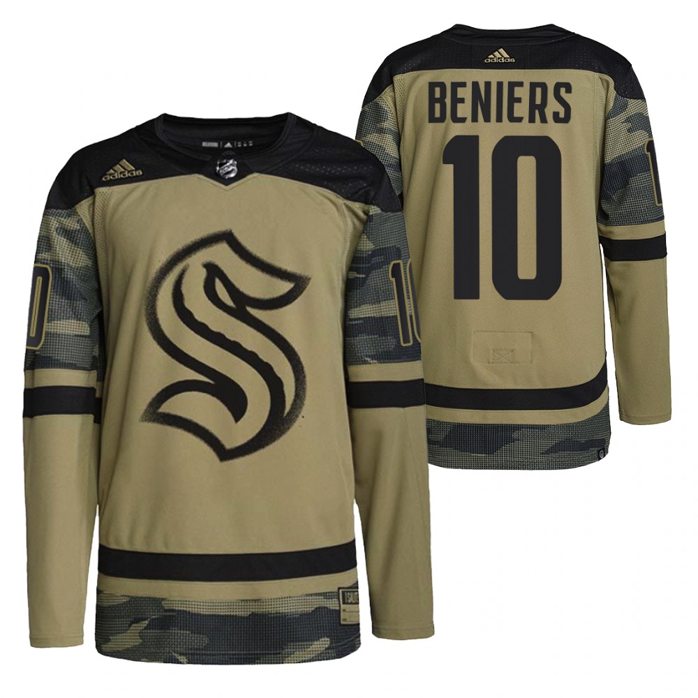 Kraken Matty Beniers 2021-22 Salute To Service Camo Military Jersey
