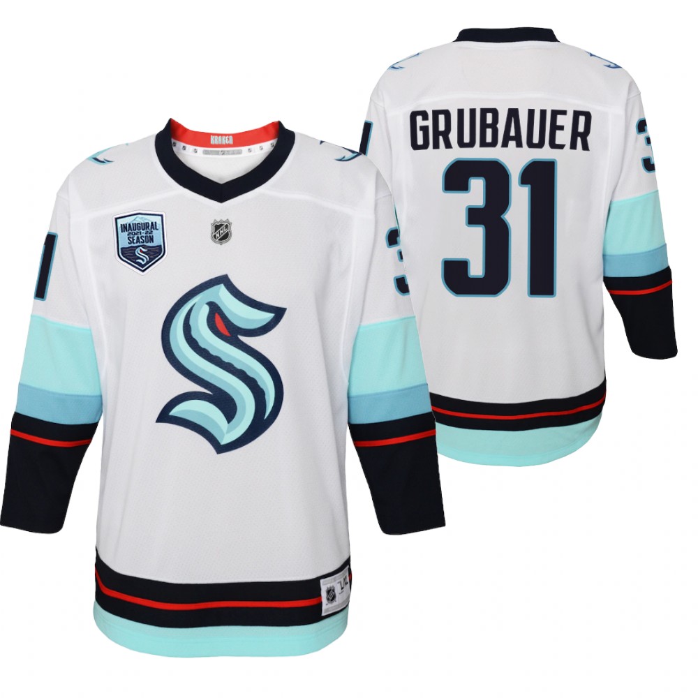 Kraken Philipp Grubauer 2021-22 Away Jersey Youth Replica