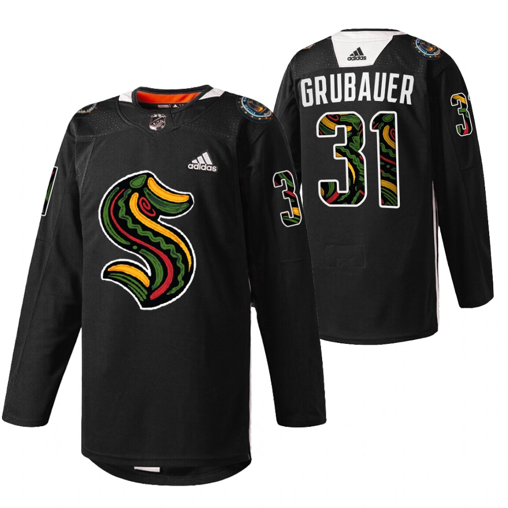 Kraken Philipp Grubauer Black History Month 2022 Black Limited Edition Jersey