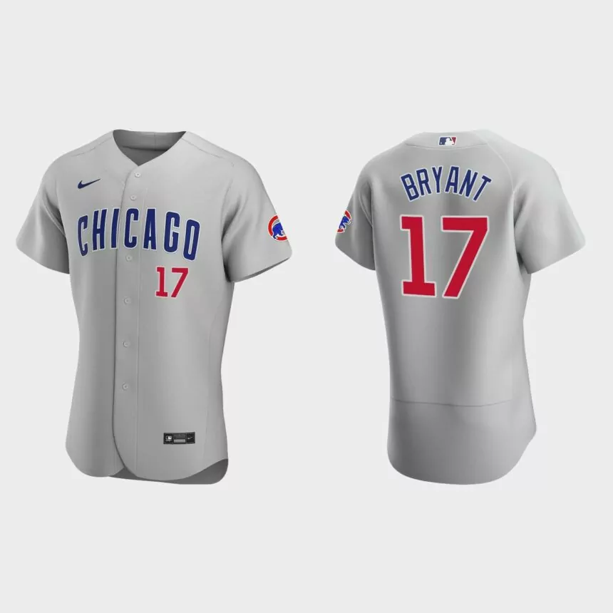 Kris Bryant #17 Chicago Cubs Gray Authentic 2020 Road Jersey