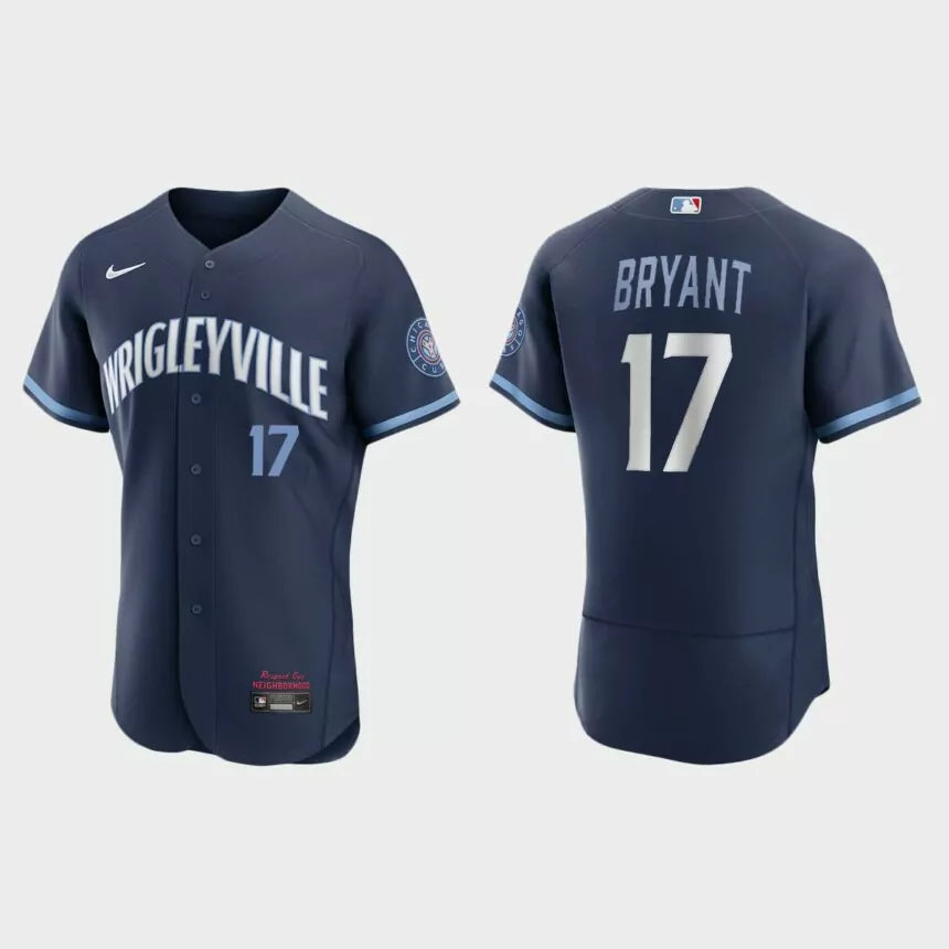 Kris Bryant Chicago Cubs 2021 City Connect Authentic Jersey – Navy