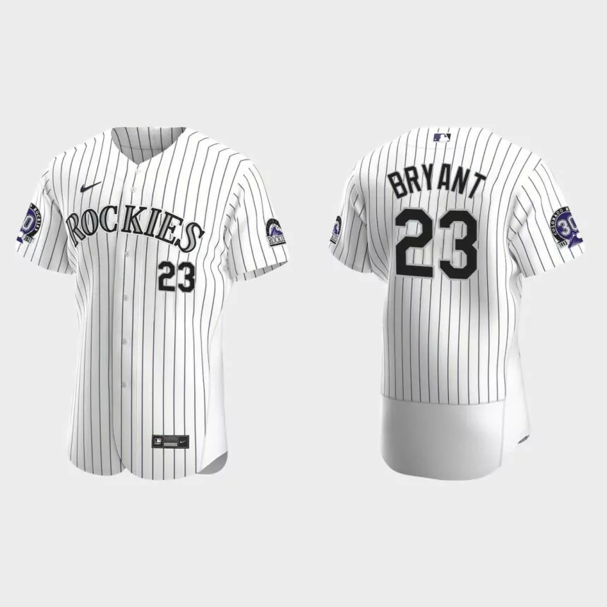 Kris Bryant Colorado Rockies 30th Anniversary Authentic Jersey – White Purple