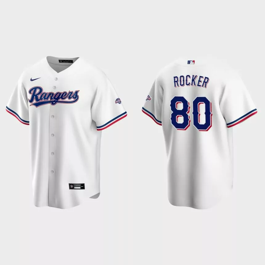 Kumar Rocker Texas Rangers Replica Debut Patch Jersey – White