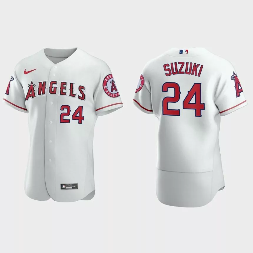 Kurt Suzuki Los Angeles Angels Authentic Home Jersey – White