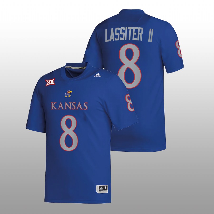 Kwamie Lassiter II Kansas Jayhawks Royal 2022 College Football NIL Replica Jersey