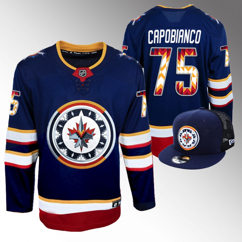 Kyle Capobianco Jets WASAC Breakaway Jersey Navy Fashion