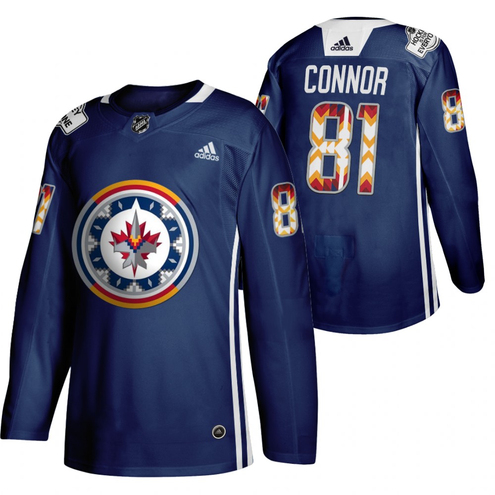Kyle Connor Jets 2020 WASAC Night Indigenous Heritage Navy Jersey