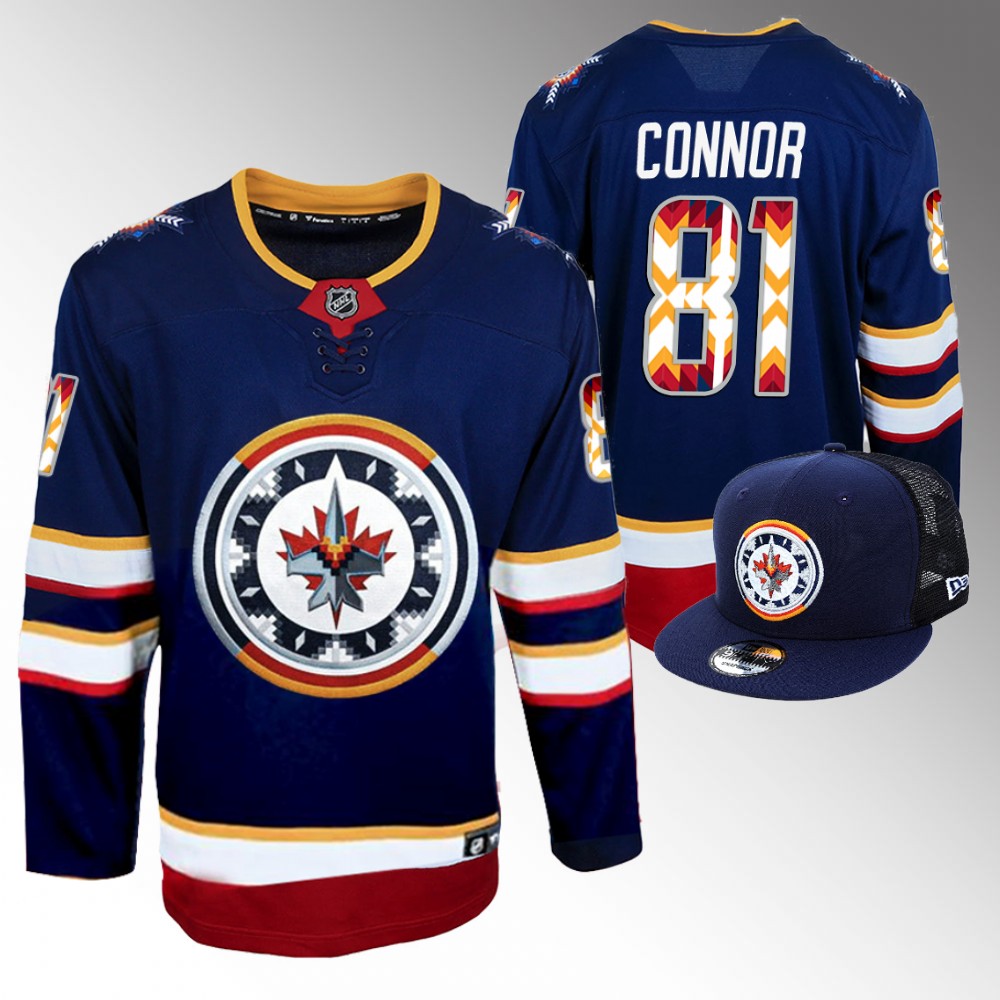 Kyle Connor Jets WASAC Breakaway Jersey Navy Fashion