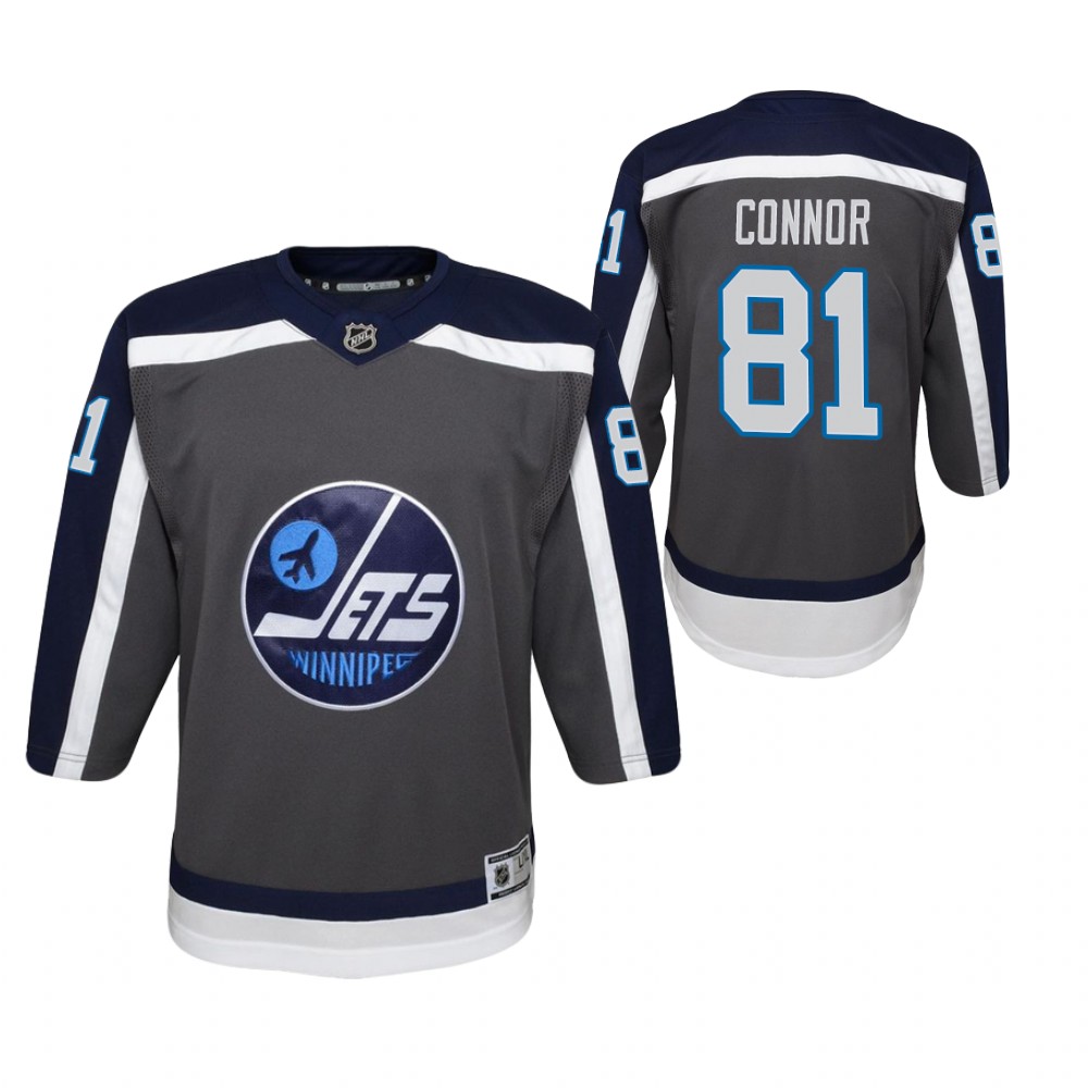 Kyle Connor Winnipeg Jets 2021 Reverse Retro Gray Youth Jersey Replica