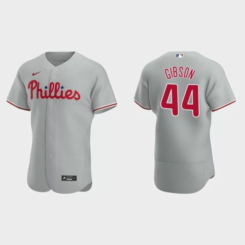 Kyle Gibson Philadelphia Phillies Authentic Road Jersey – Gray