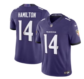 Kyle Hamilton Baltimore Ravens Nike Vapor F.U.S.E. Sewn Down Limited Jersey - Purple
