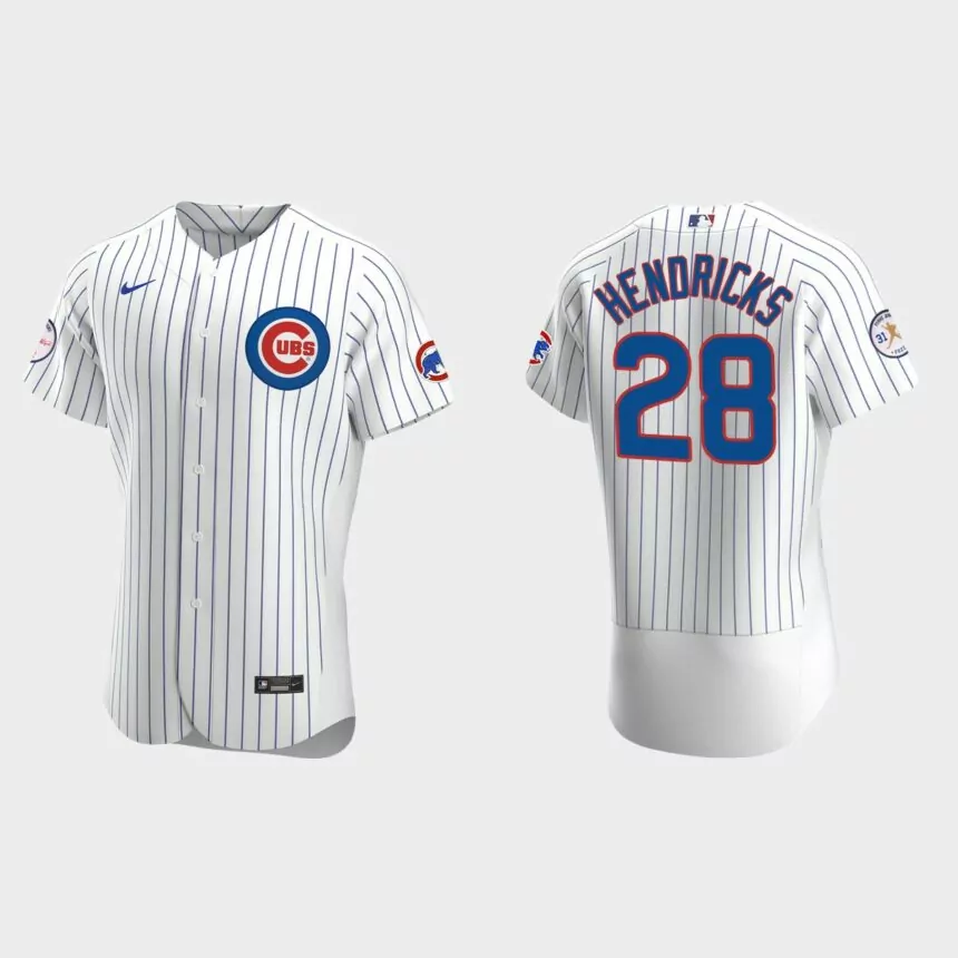 Kyle Hendricks Chicago Cubs Fergie Jenkins Logo Authentic Jersey – White
