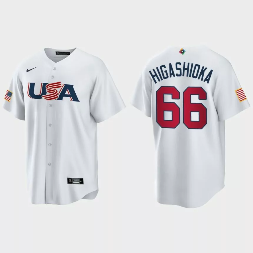 Kyle Higashioka New York Yankees 2023 World Baseball Classic USA Replica Jersey – White