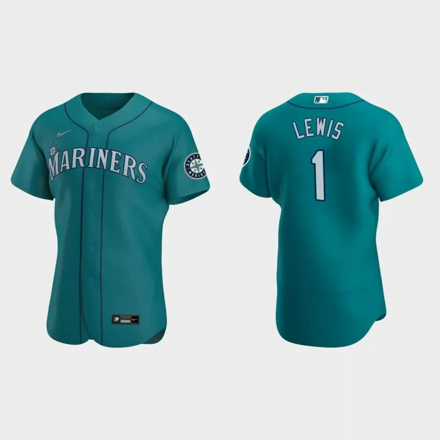 Kyle Lewis #1 Seattle Mariners Authentic Alternate Jersey – Aqua