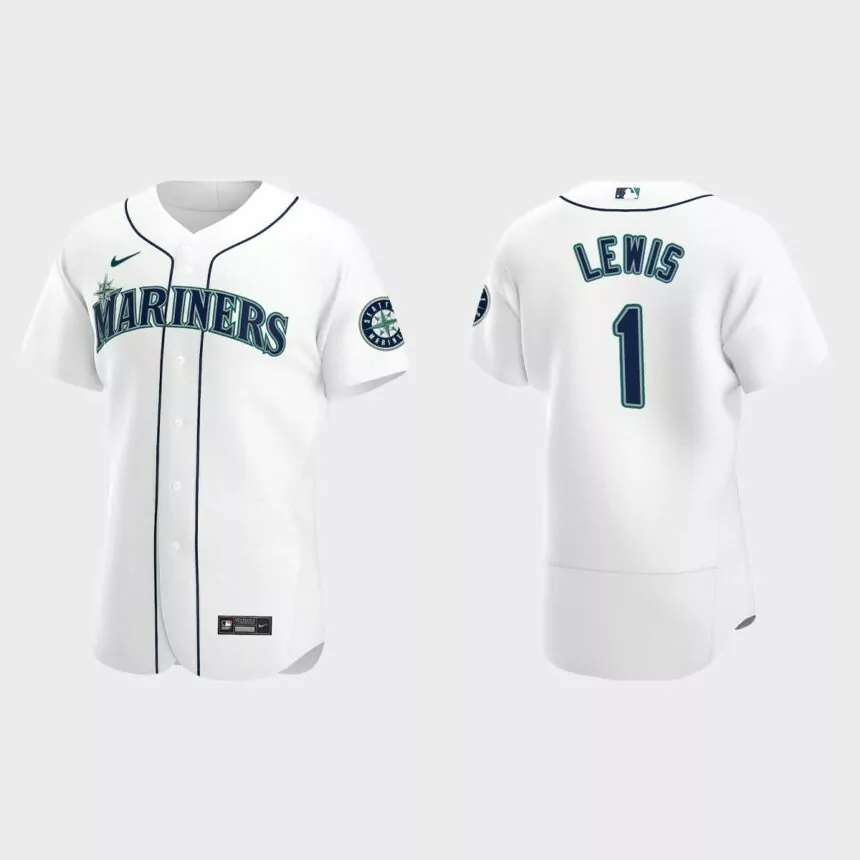 Kyle Lewis #1 Seattle Mariners Authentic Home Jersey – White