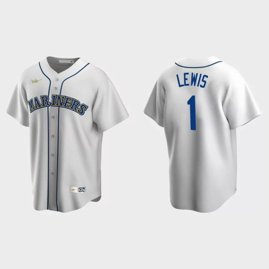 Kyle Lewis #1 Seattle Mariners Cooperstown Collection Home Jersey – White