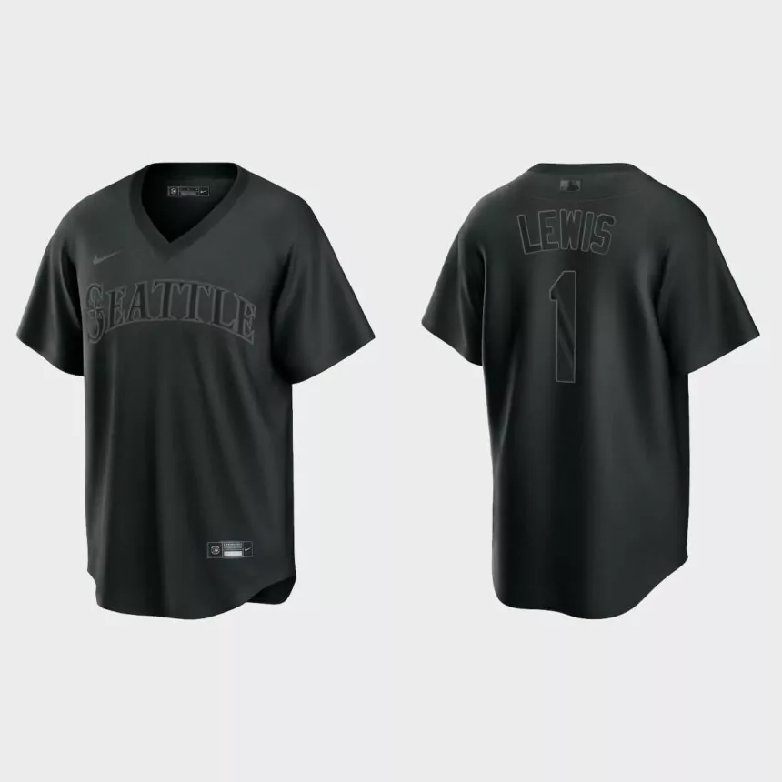 Kyle Lewis Seattle Mariners Pitch Black Fashion Replica Jersey – Black