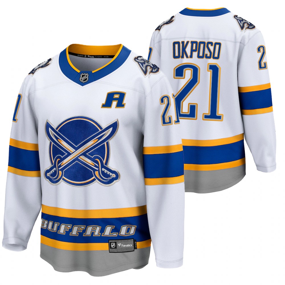 Kyle Okposo Buffalo Sabres 2021 Reverse Retro White Men Jersey Special Edition