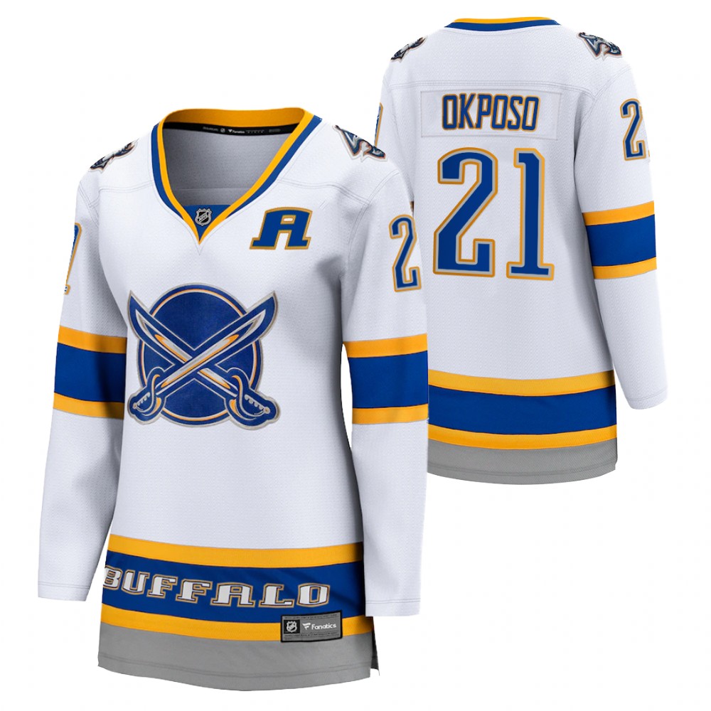 Kyle Okposo Buffalo Sabres 2021 Reverse Retro White Women Jersey Special Edition
