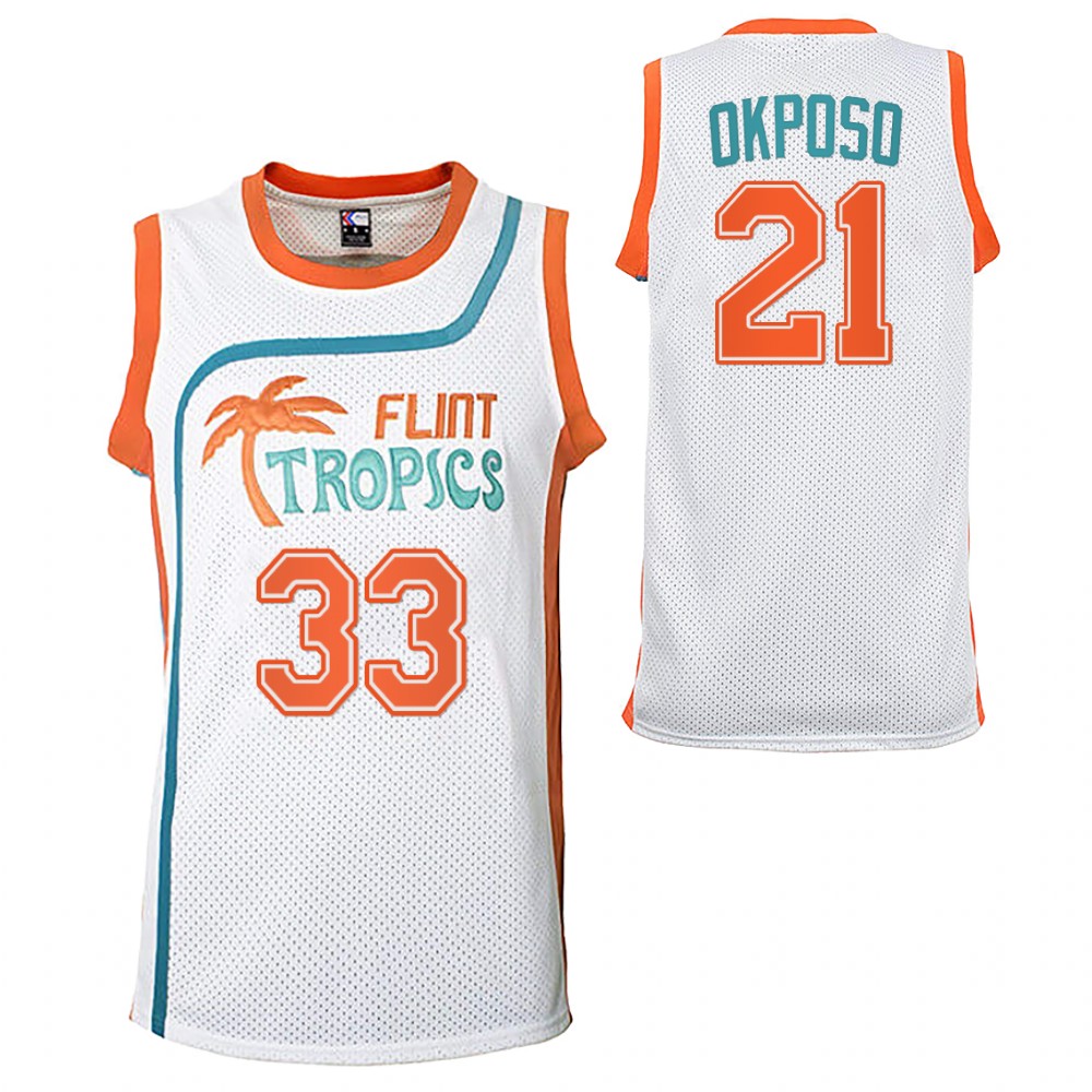 Kyle Okposo Sabres Flint Tropics Basketball Jersey White Semi-Pro