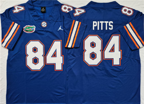 Kyle Pitts Florida Gators Men's Jersey - #84 NCAA Blue Stitched Jordan Authentic