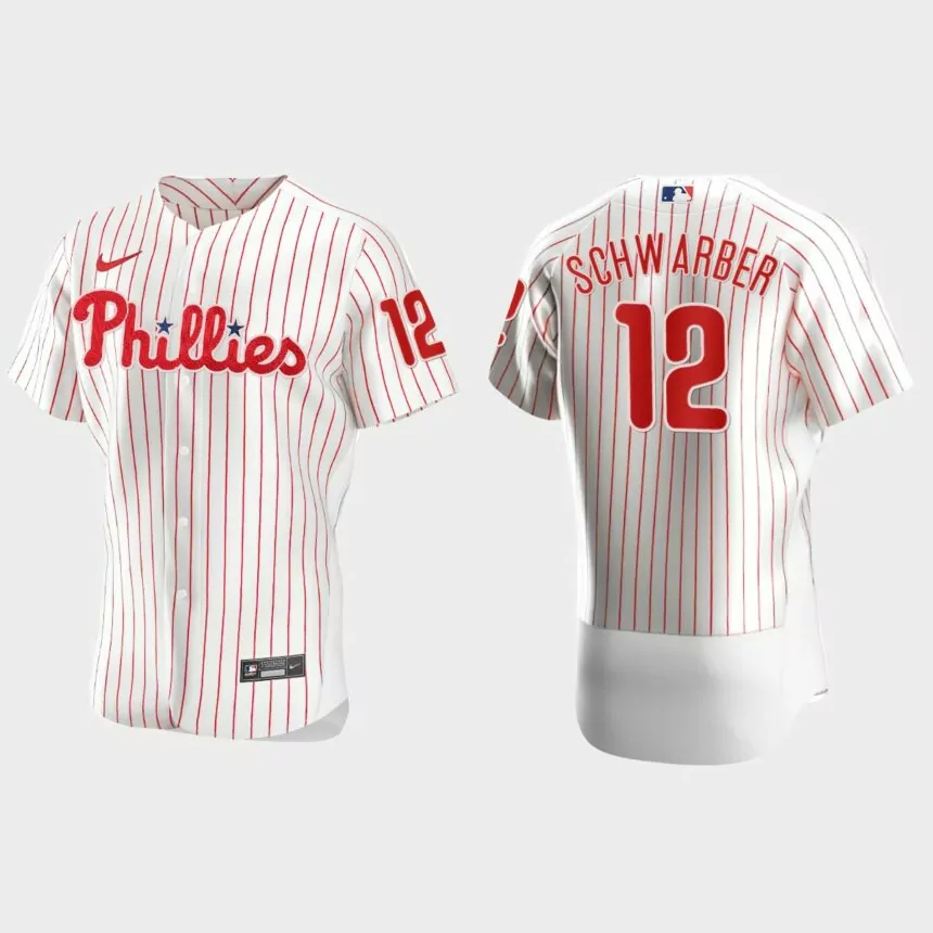 Kyle Schwarber Philadelphia Phillies Authentic Home Jersey – White