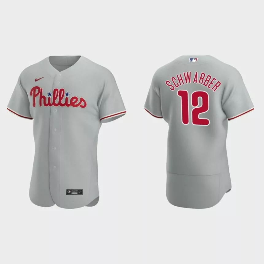 Kyle Schwarber Philadelphia Phillies Authentic Road Jersey – Gray