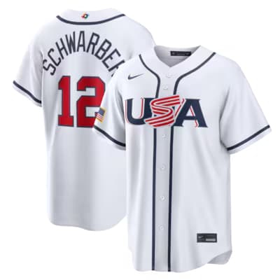 Kyle Schwarber USA Baseball Nike 2026 World Baseball Classic Home Stadium Jersey - White