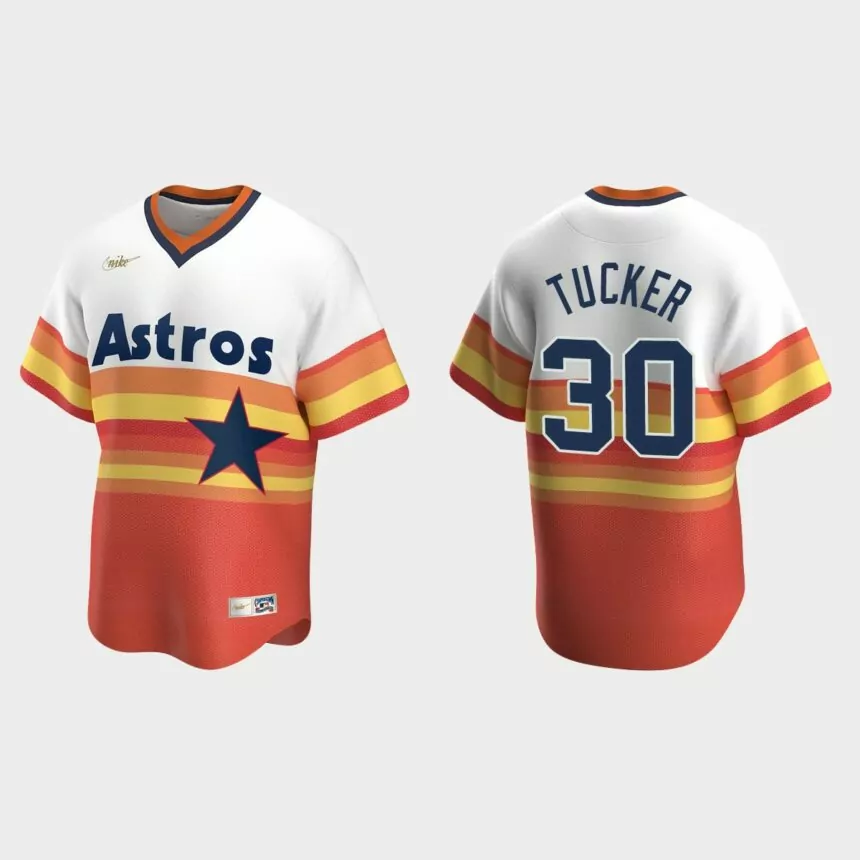 Kyle Tucker #30 Houston Astros Cooperstown Collection Home Jersey – White