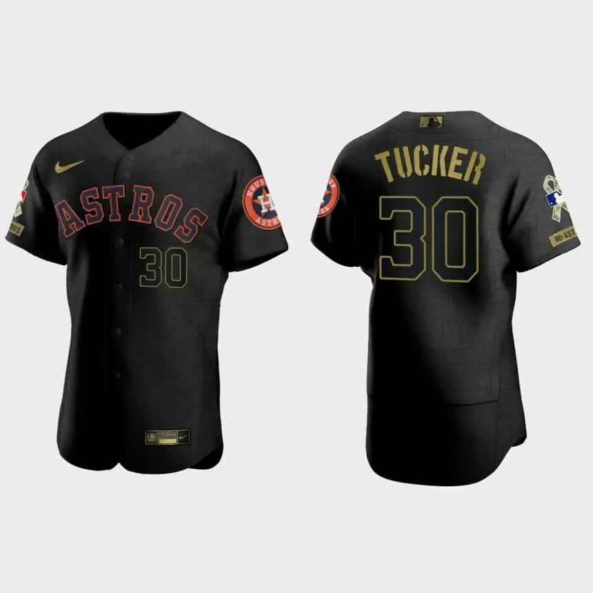 Kyle Tucker Houston Astros 2021 Salute to Service Jersey – All Black