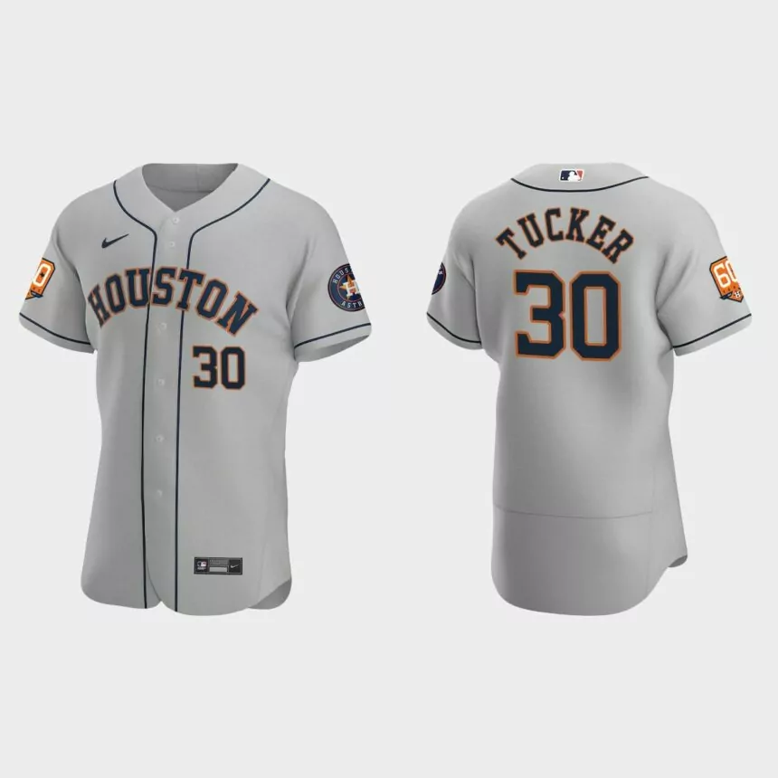 Kyle Tucker Houston Astros 60th Anniversary Authentic Jersey – Gray