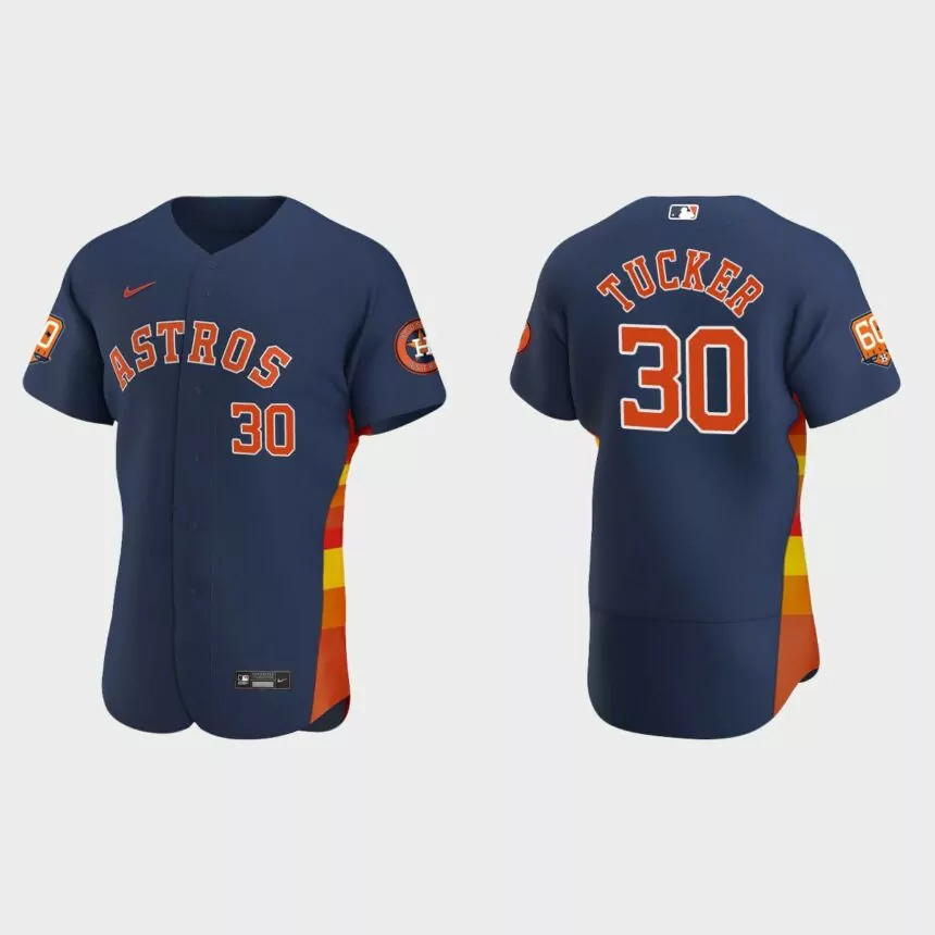 Kyle Tucker Houston Astros 60th Anniversary Authentic Jersey – Navy