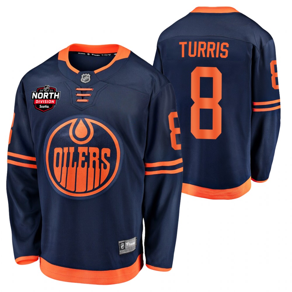 Kyle Turris Oilers 2021 North Division Patch Jersey Navy Alternate