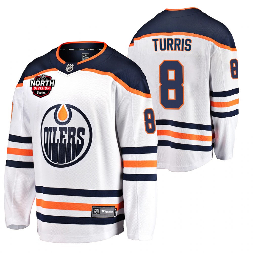 Kyle Turris Oilers 2021 North Division Patch Jersey White Away