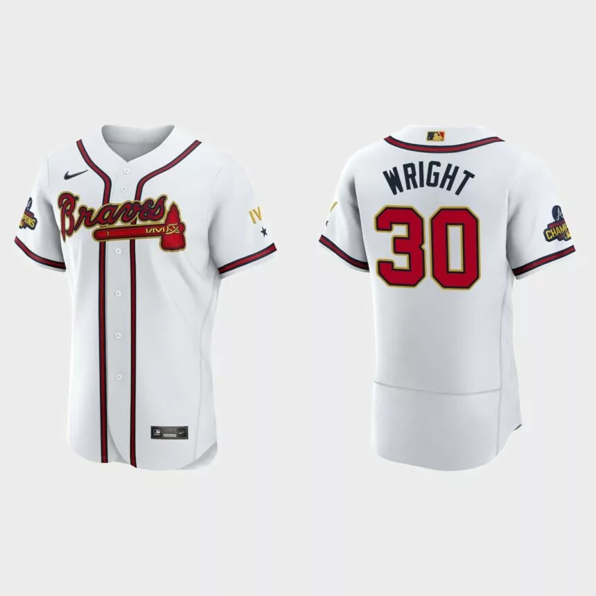 Kyle Wright Atlanta Braves 2022 Gold Program White Authentic Jersey