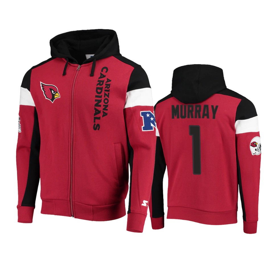 Kyler Murray Cardinals Cardinal Black Extreme Throwback Full-Zip Hoodie