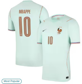 Kylian Mbappé France National Team Nike 2026 Away Stadium Replica Jersey - Green
