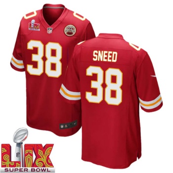 L’Jarius Sneed No 38 Men Super Bowl LIX Kansas City Chiefs Home Game 2025 Jersey- Replica