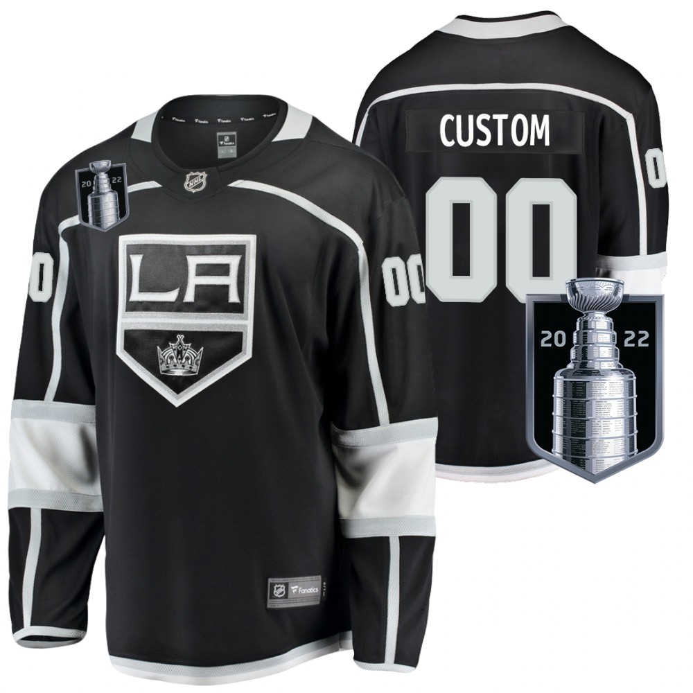 LA Kings #00 Custom Black 2022 Stanley Cup Playoffs Jersey