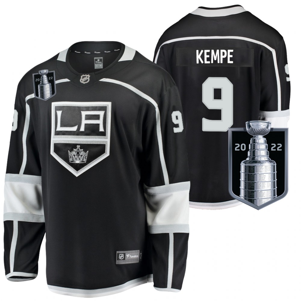 LA Kings #9 Adrian Kempe Black 2022 Stanley Cup Playoffs Jersey