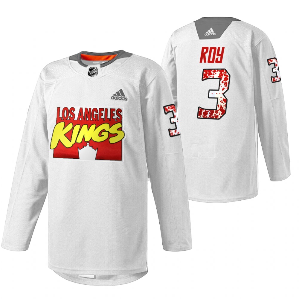 LA Kings Matt Roy 2022 Marvel Super Hero Night White Special Warmup Jersey